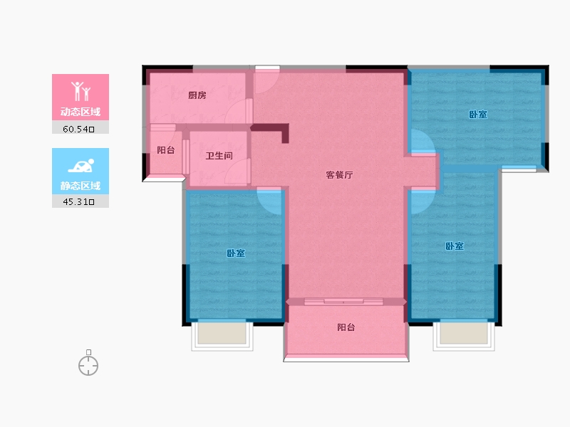 河南省-许昌市-广杰龙湖华庭-94.50-户型库-动静分区