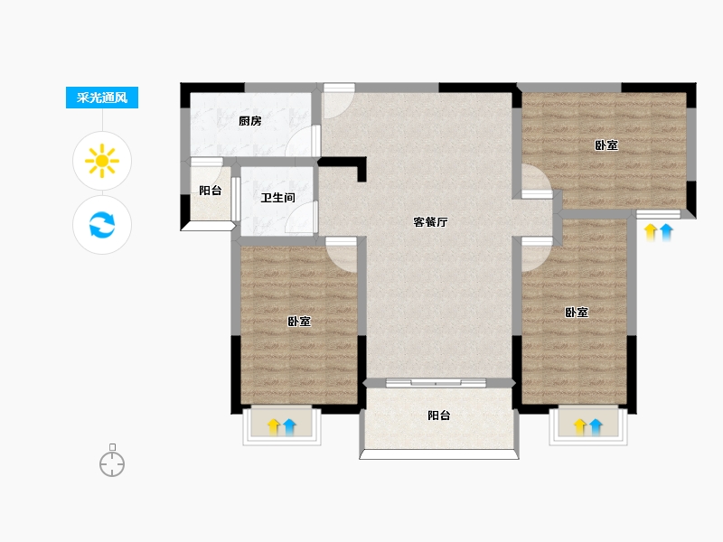 河南省-许昌市-广杰龙湖华庭-94.50-户型库-采光通风