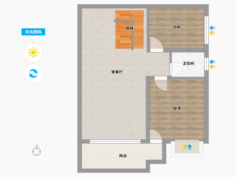 湖南省-湘潭市-银港国际-65.63-户型库-采光通风