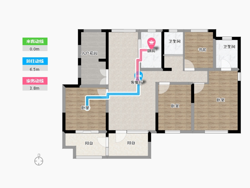 山东省-德州市-盛信·东城茗筑-127.00-户型库-动静线