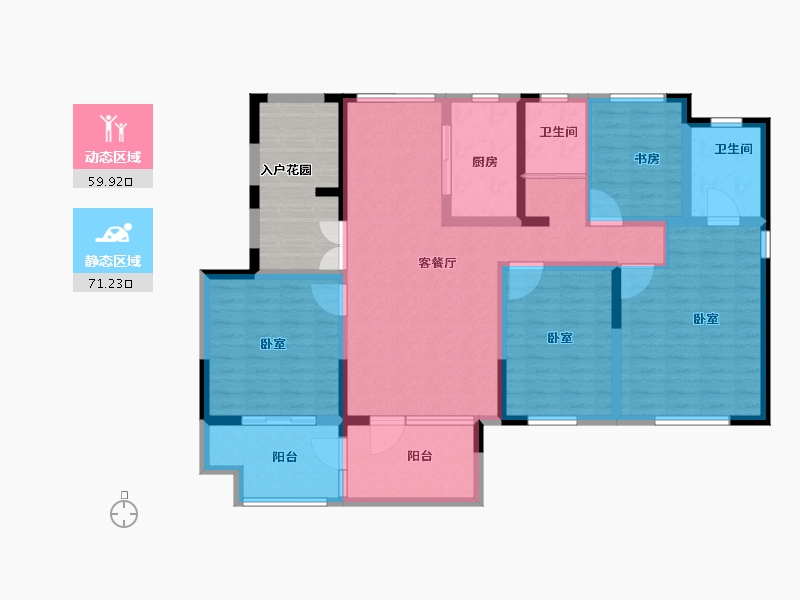 山东省-德州市-盛信·东城茗筑-127.00-户型库-动静分区