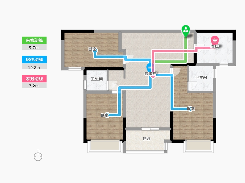 河南省-许昌市-建业北海桂园-94.98-户型库-动静线