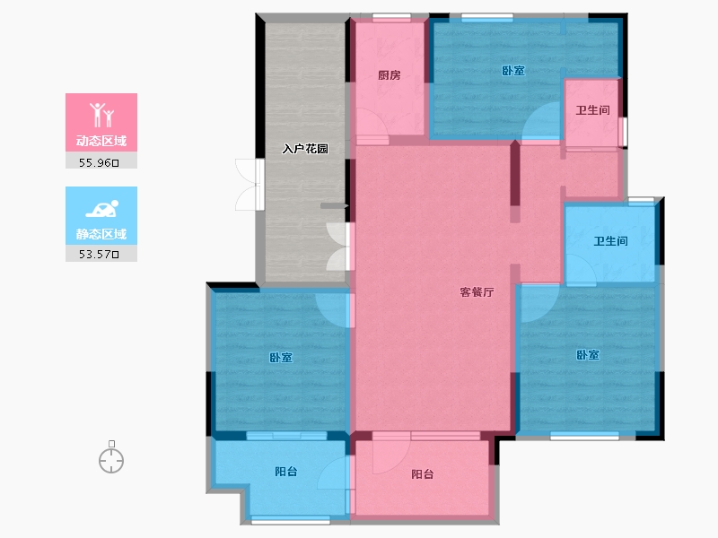 山东省-德州市-盛信·东城茗筑-112.00-户型库-动静分区