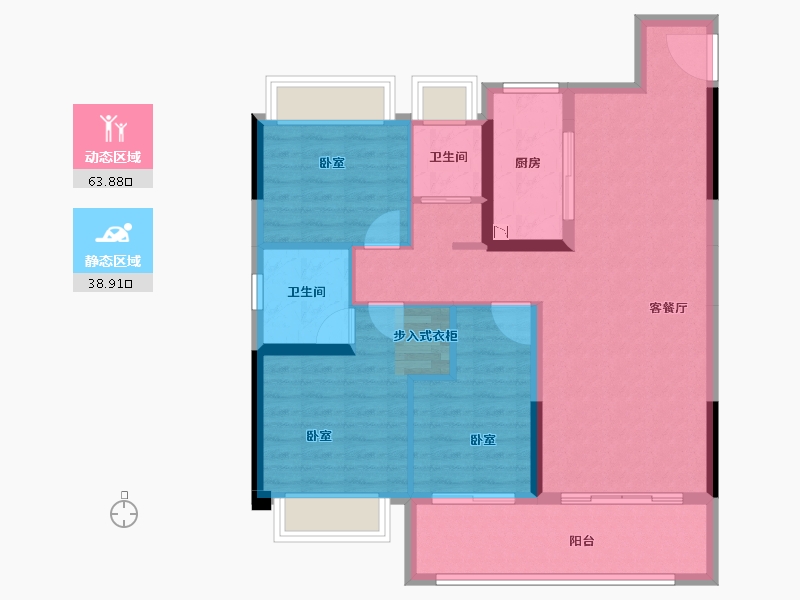 湖北省-荆州市-荆州碧桂园央玺-92.42-户型库-动静分区