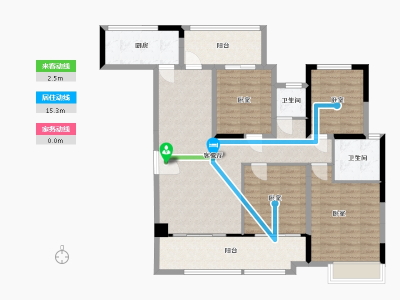 湖北省-宜昌市-公园大观-106.52-户型库-动静线