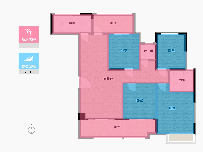 湖北省-宜昌市-公园大观-106.52-户型库-动静分区