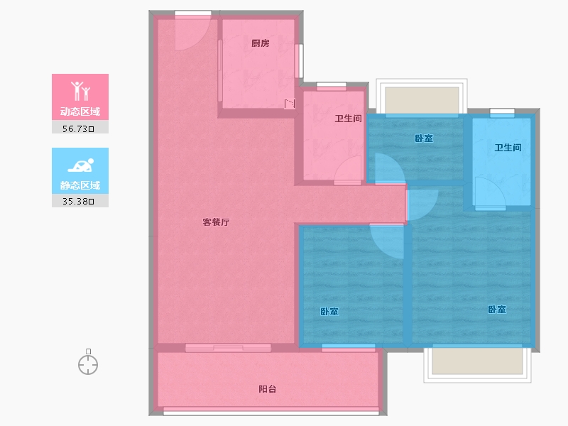 湖北省-荆州市-中梁首府-82.00-户型库-动静分区