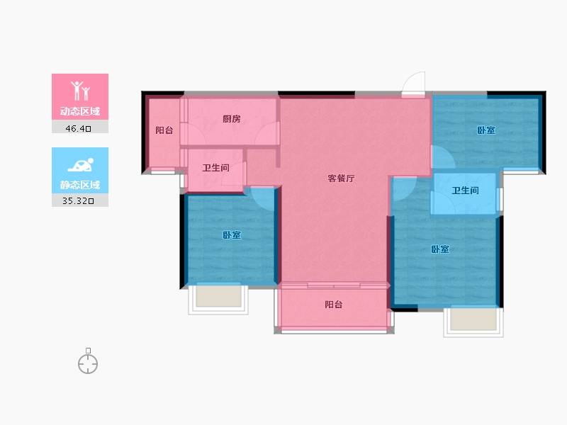 湖北省-襄阳市-襄投锦程-73.24-户型库-动静分区