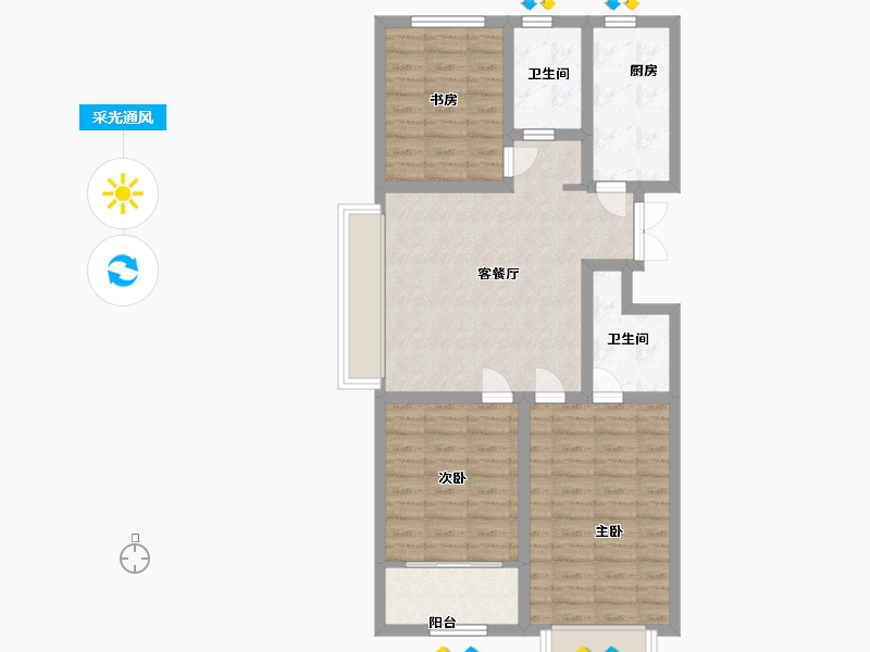 山东省-潍坊市-恒信金色阳光-80.80-户型库-采光通风