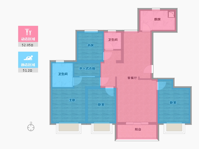 山东省-济南市-中建锦绣首府-90.56-户型库-动静分区