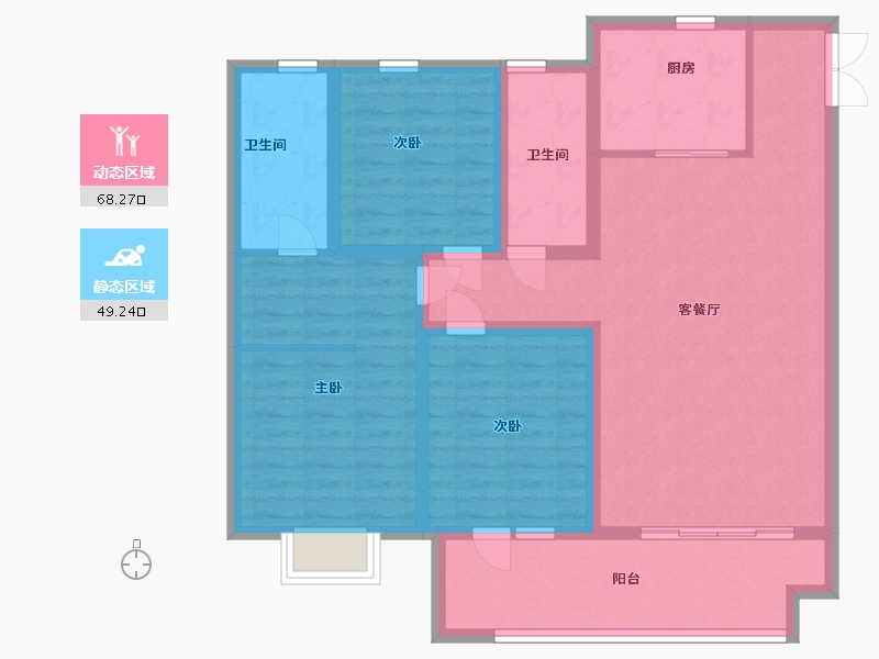 山东省-临沂市-阜丰澜岸-105.00-户型库-动静分区