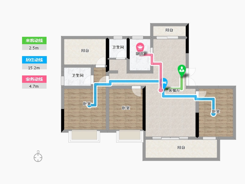 湖南省-株洲市-亿都时光-103.64-户型库-动静线