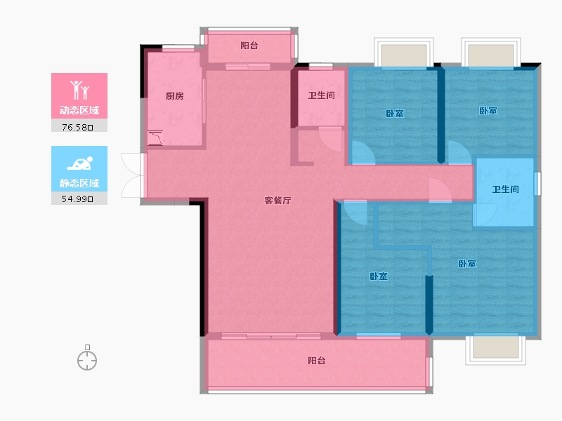 湖北省-宜昌市-佳境天城三期-118.00-户型库-动静分区