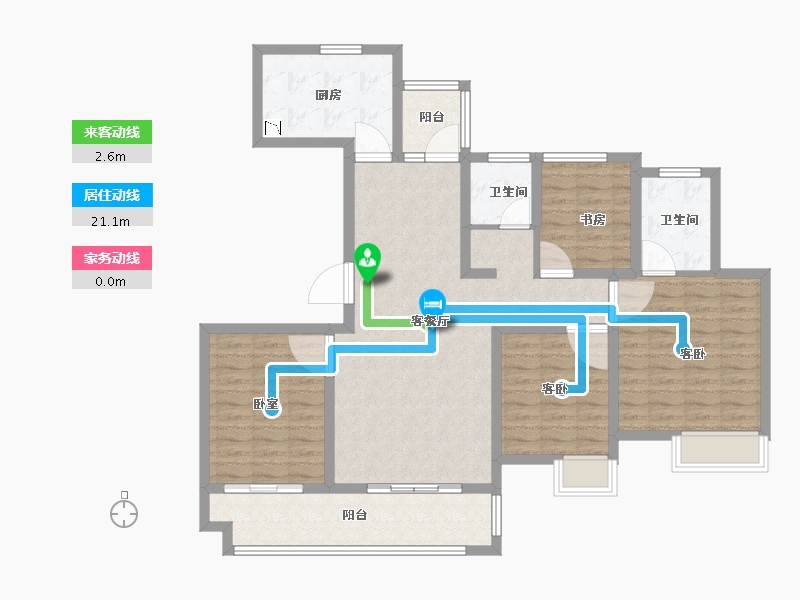 浙江省-宁波市-缔壹城颐璟园3期-111.00-户型库-动静线