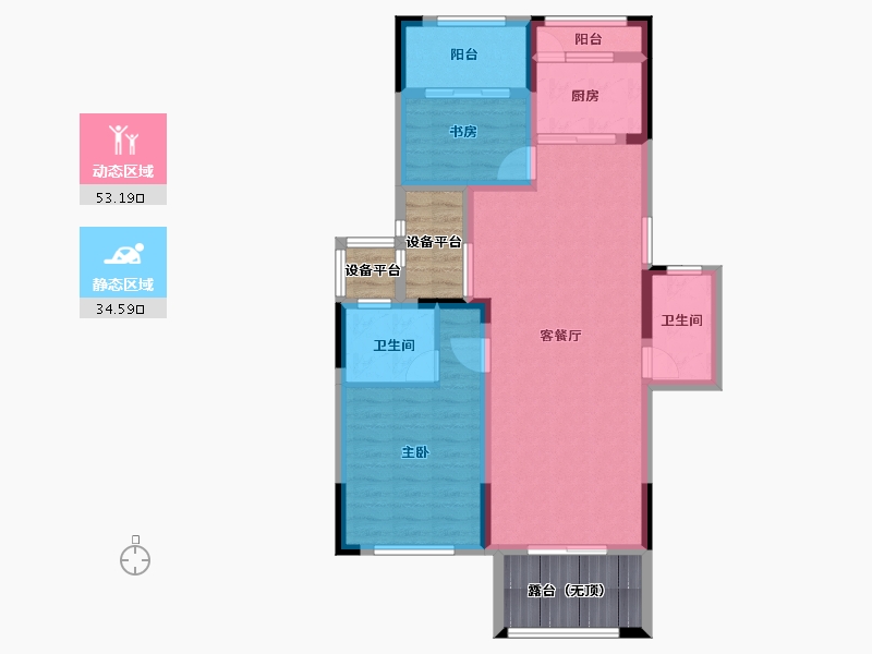 浙江省-金华市-金报步阳华府-90.00-户型库-动静分区