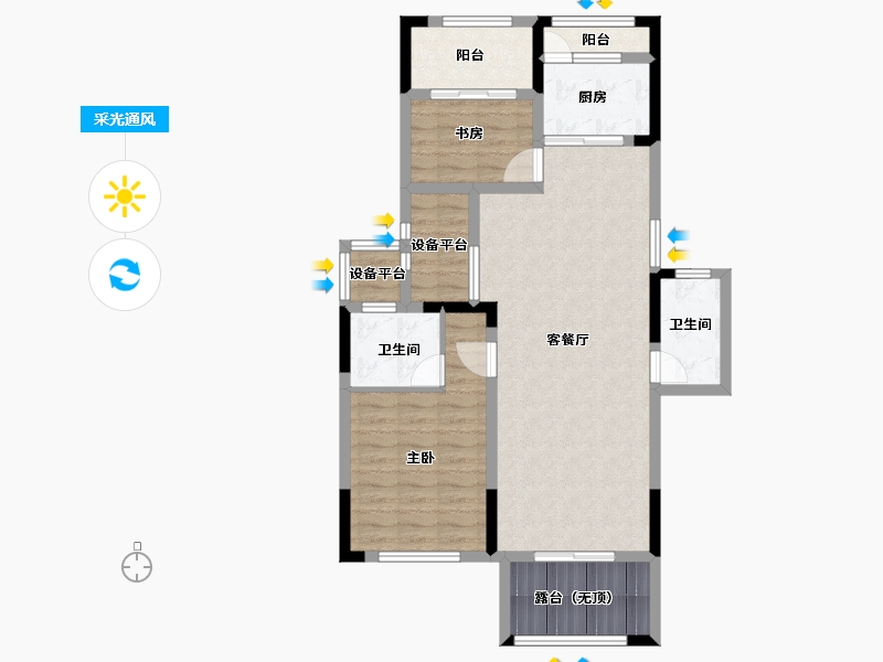 浙江省-金华市-金报步阳华府-90.00-户型库-采光通风