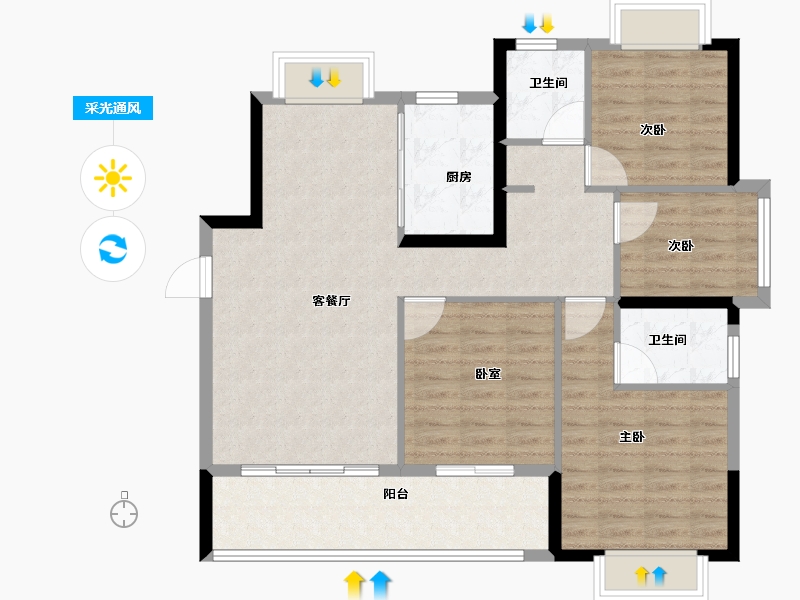 江西省-上饶市-信江·林溪府-98.00-户型库-采光通风