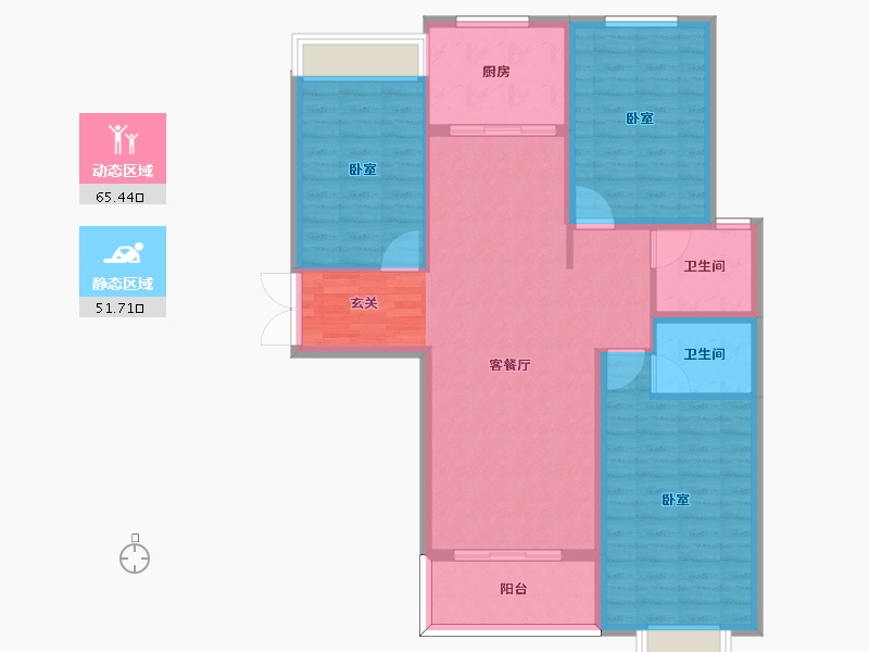 河南省-许昌市-山峰唐宁湾-106.40-户型库-动静分区