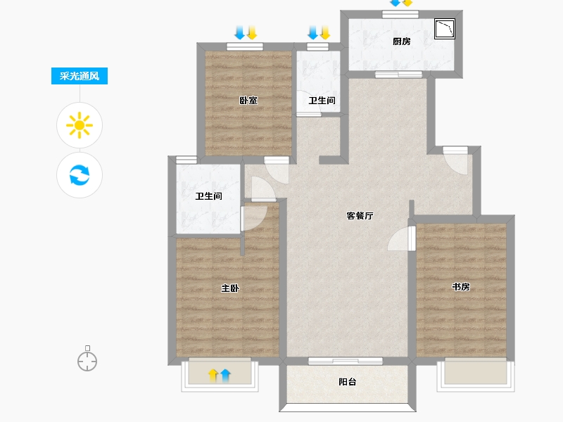 山东省-济南市-中建锦绣首府-91.77-户型库-采光通风