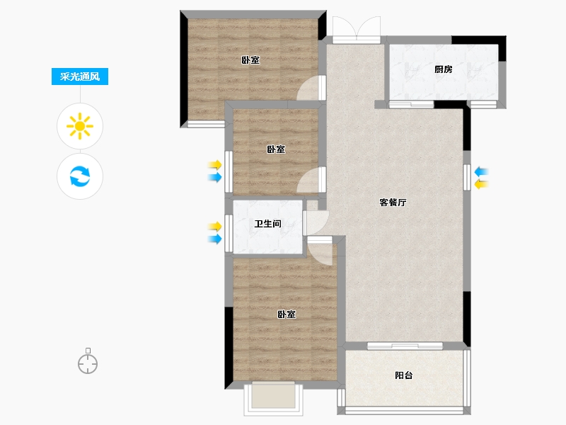 湖北省-十堰市-芳林雅苑•翡翠郡-82.36-户型库-采光通风