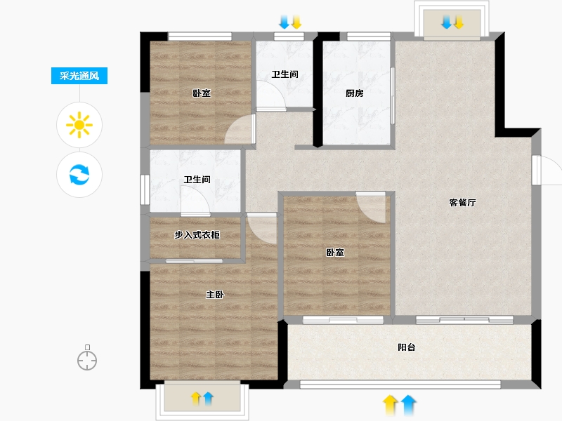 江西省-上饶市-信江·林溪府-87.99-户型库-采光通风