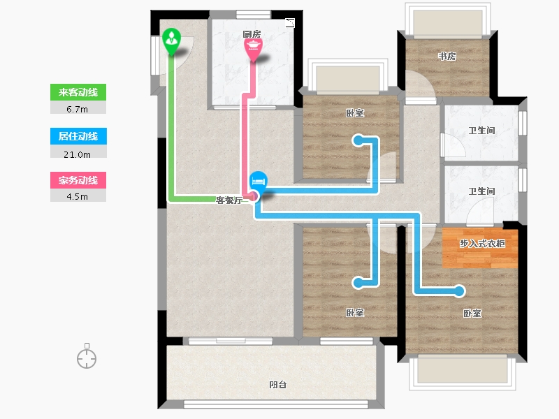 湖北省-荆州市-中梁首府-97.00-户型库-动静线