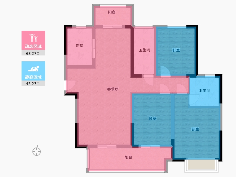 河南省-许昌市-建业北海桂园-99.00-户型库-动静分区