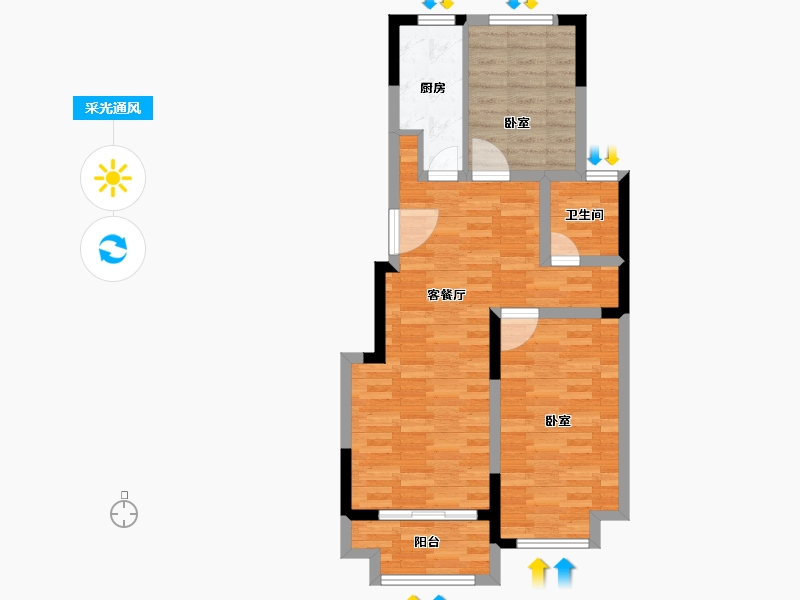 江苏省-宿迁市-泗阳石榴江南府-68.01-户型库-采光通风