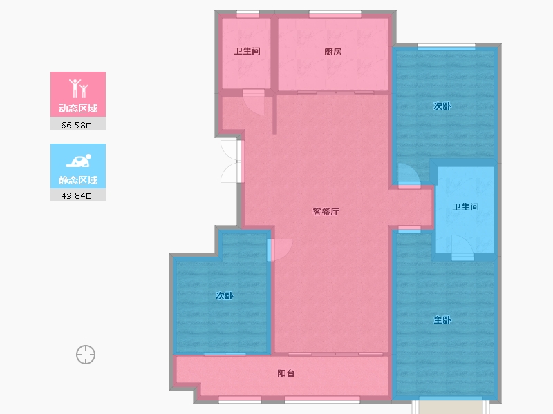 山东省-潍坊市-恒信金色阳光-104.80-户型库-动静分区