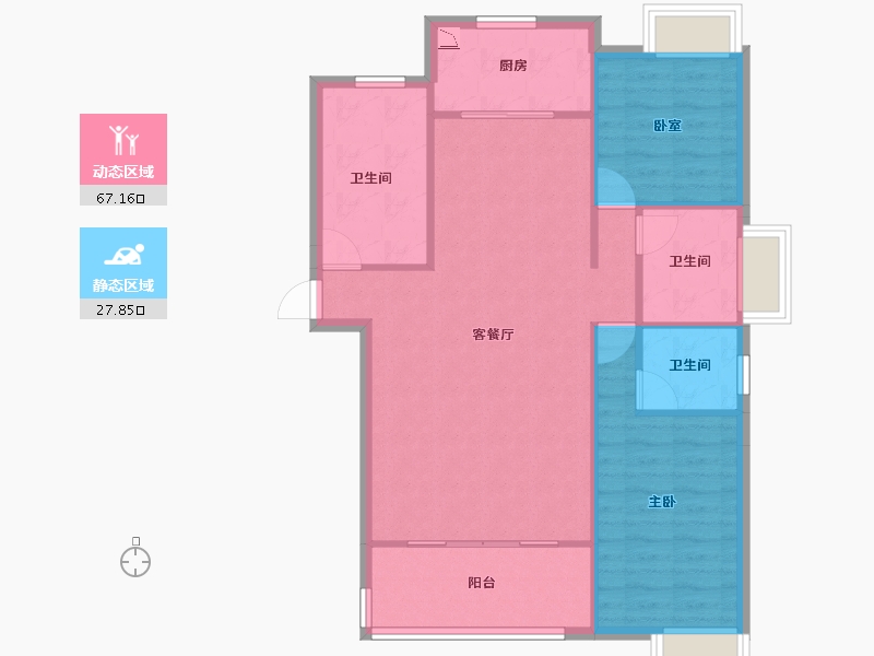 湖北省-黄冈市-红安盛安新都-86.92-户型库-动静分区