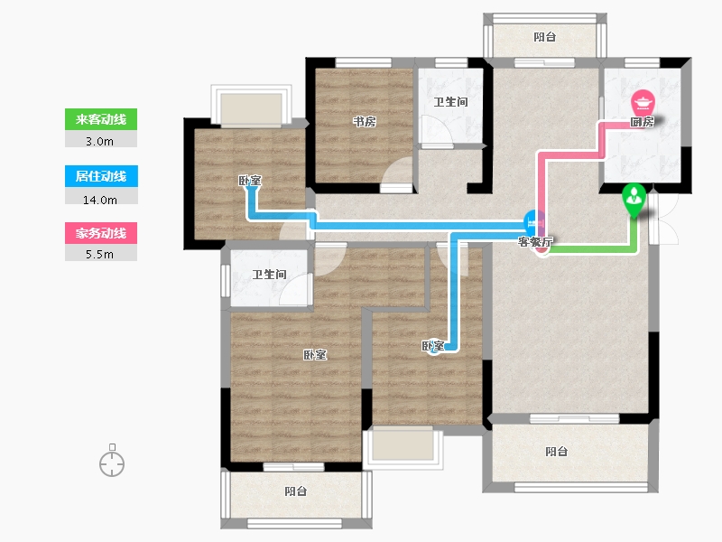 湖北省-黄冈市-红安汇景新城-102.46-户型库-动静线