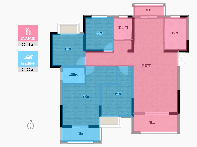 湖北省-黄冈市-红安汇景新城-102.46-户型库-动静分区