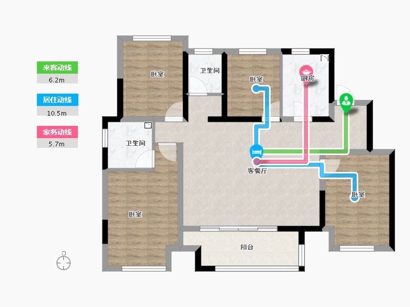 湖北省-襄阳市-弘阳襄御澜庭二期云庭-102.00-户型库-动静线