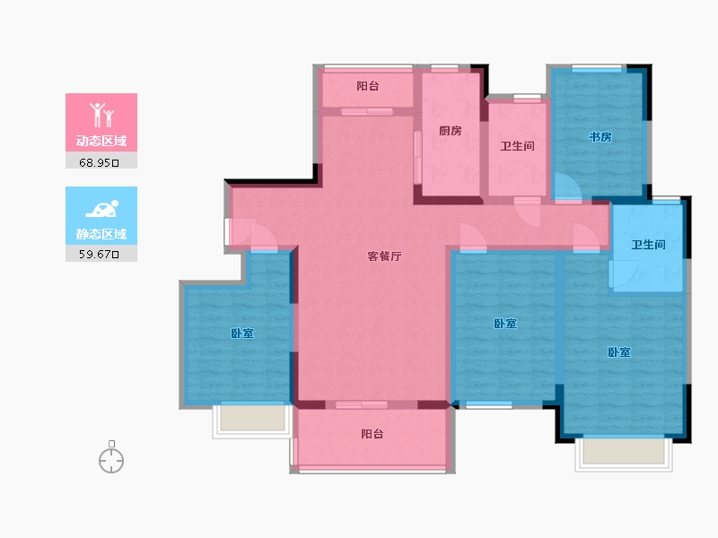 河南省-许昌市-建业北海桂园-113.81-户型库-动静分区