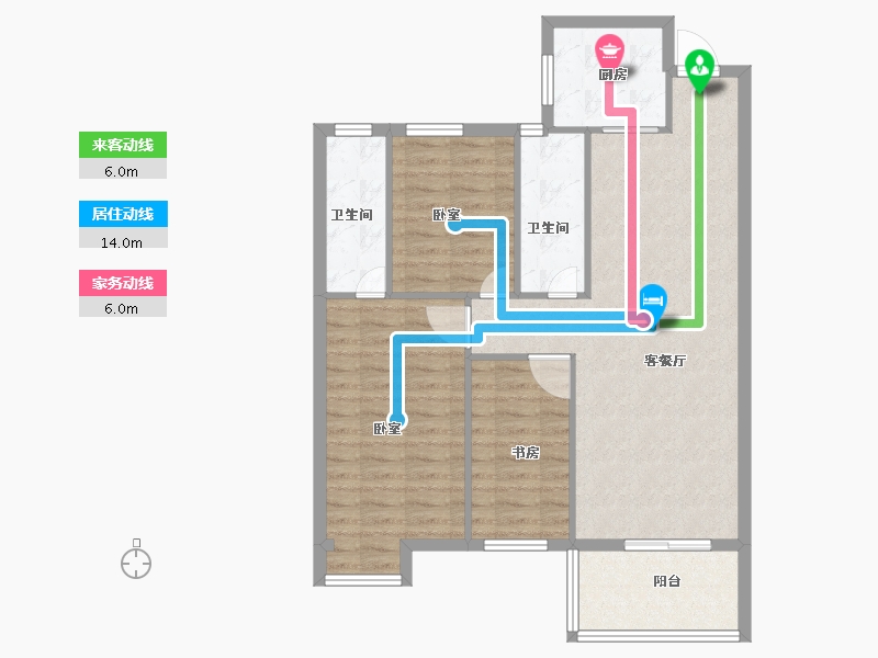 湖北省-黄冈市-锦上城-90.81-户型库-动静线