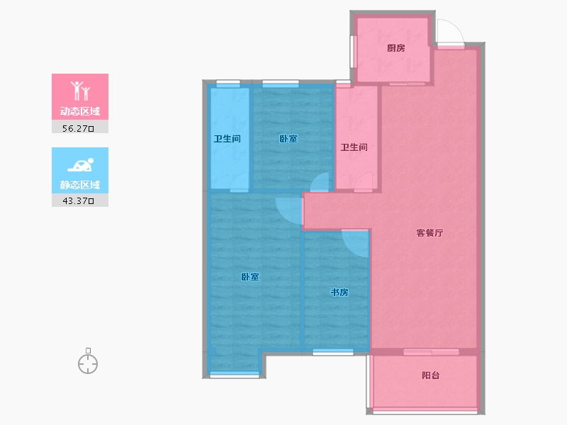 湖北省-黄冈市-锦上城-90.81-户型库-动静分区