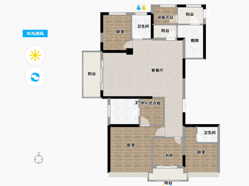 浙江省-宁波市-保利滨湖天地-152.00-户型库-采光通风