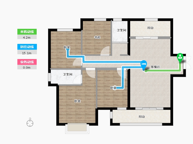 山东省-德州市-盛信·东城茗筑-115.00-户型库-动静线