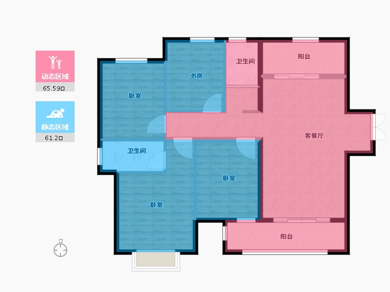 山东省-德州市-盛信·东城茗筑-115.00-户型库-动静分区