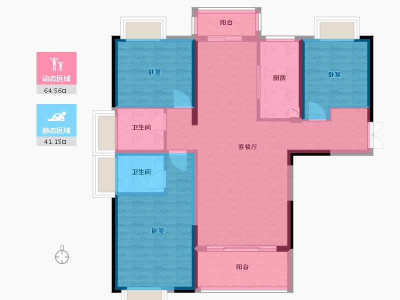 湖北省-宜昌市-佳境天城三期-94.12-户型库-动静分区