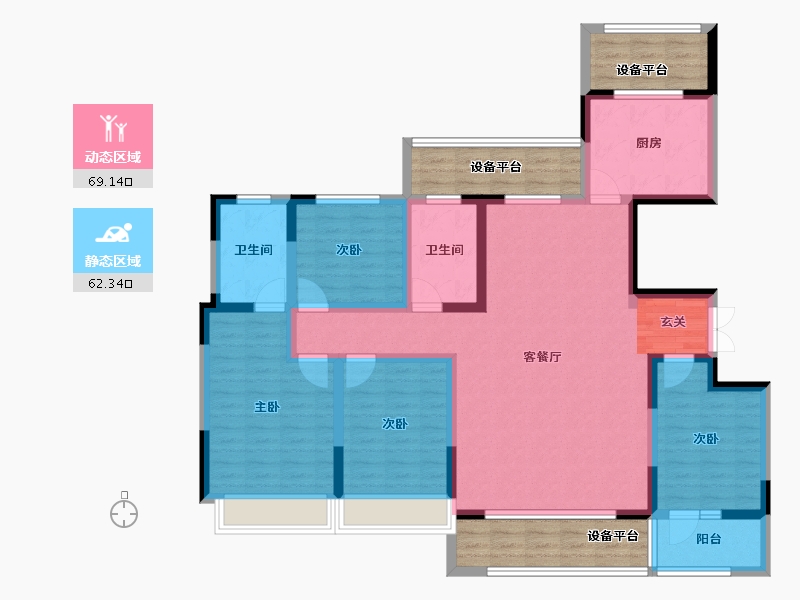 山东省-淄博市-橡树黄金城-135.00-户型库-动静分区