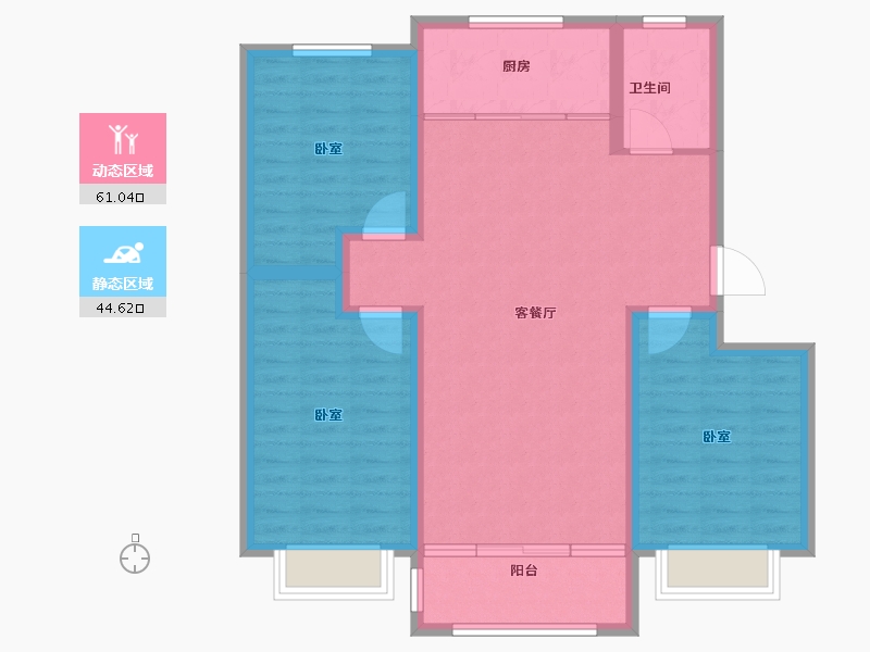 山东省-德州市-文鼎香邑水岸-94.86-户型库-动静分区