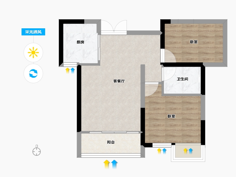 湖北省-襄阳市-襄投锦程-51.24-户型库-采光通风