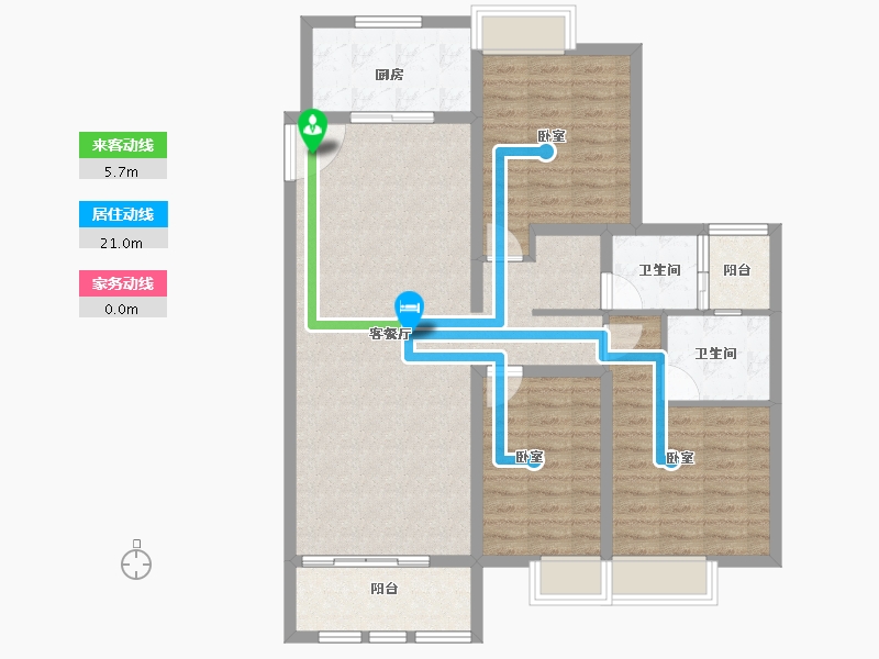 河南省-南阳市-东郡华府-103.74-户型库-动静线