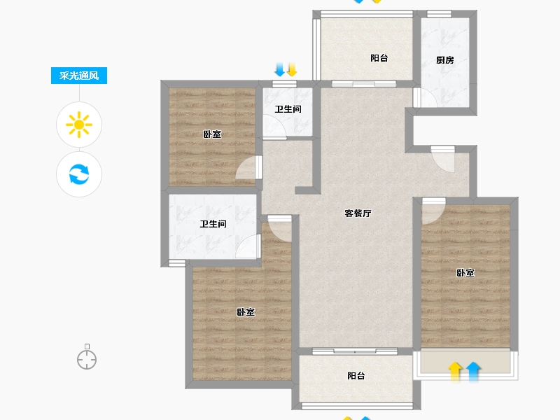 湖北省-襄阳市-冠通・水云墅-101.01-户型库-采光通风