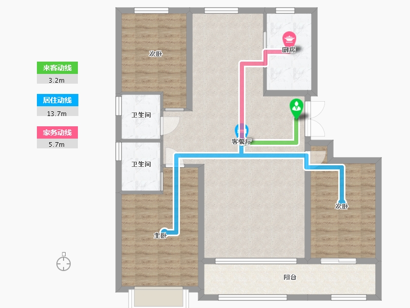 山东省-潍坊市-恒信凤栖桃源-104.48-户型库-动静线