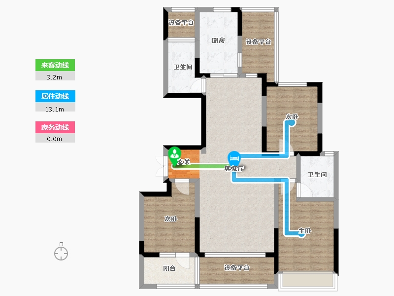 山东省-淄博市-橡树黄金城-110.99-户型库-动静线