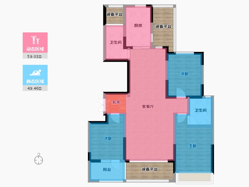 山东省-淄博市-橡树黄金城-110.99-户型库-动静分区