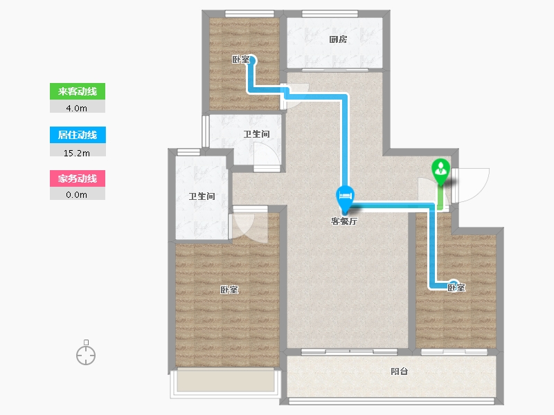 山东省-德州市-永锋绿城·百合新城诚园-108.00-户型库-动静线