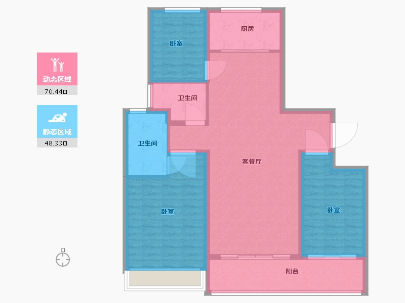 山东省-德州市-永锋绿城·百合新城诚园-108.00-户型库-动静分区